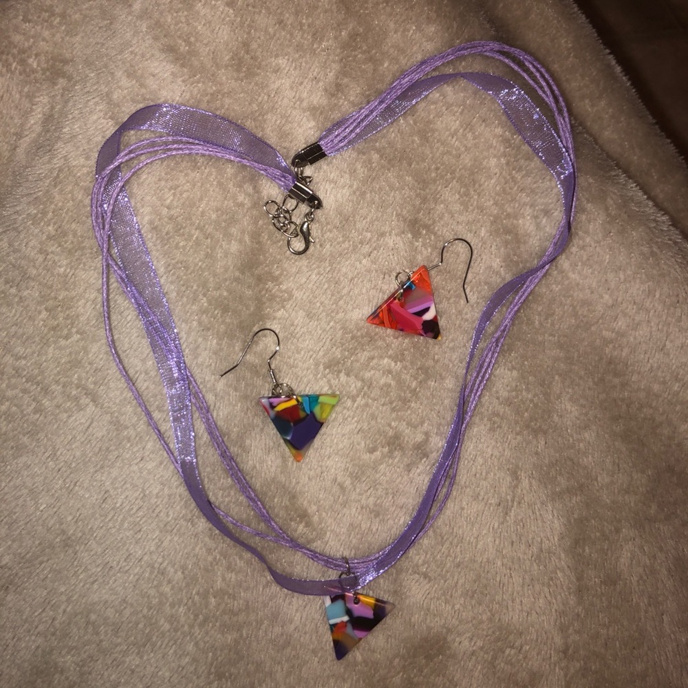 Lavender/Multicolor Necklace Set